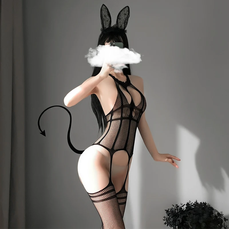 Sexy Lingerie Erotic Lingerie Ladies Pajamas Transparent Body Socks Babydoll Open Bra Open C Teddies Fishnet Stockings