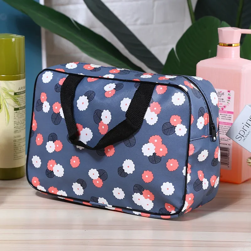 New Girl Outside Travel Toiletry Bag Case Femal Zipper Makeup Bag Organizer Fashion Flower Print Women Tote Large Cosmetic Bag 3