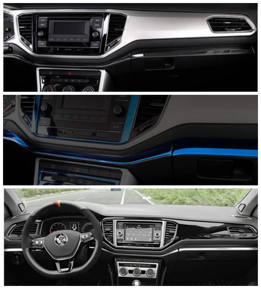 Per Vw Volkswagen T-Roc T Roc 2018- 2021 Accessori Cruscotto Cruscotto Cruscotto Striscia Decorazione Copertura Trim