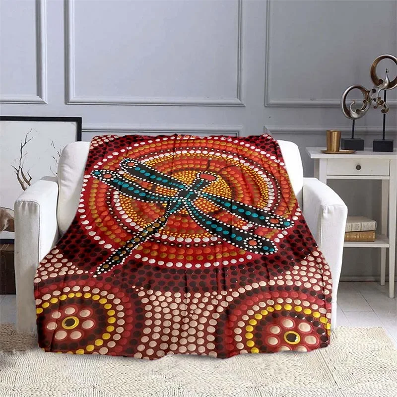 

Aboriginal Painting Animal Theme Flannel Throw Blanket Cultural Soft Thin for Living Room Bedroom Sofa Decor Kids Adults Gifts