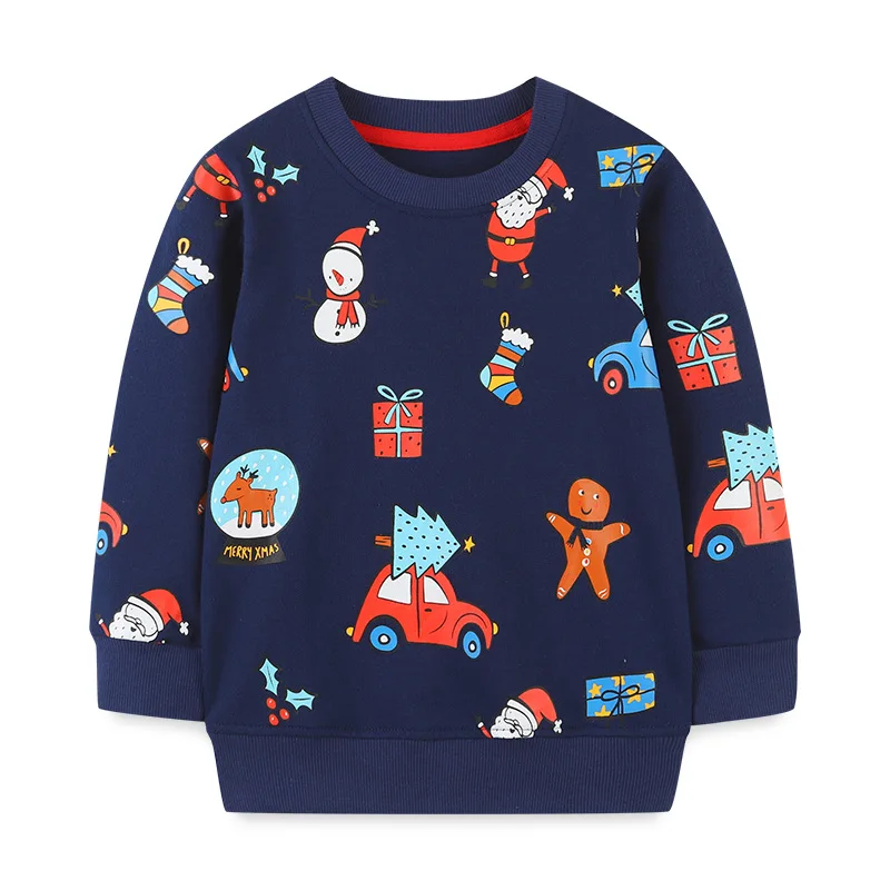 Cartoon Baby Sweatshirt Autumn Long Sleeve Boy Hoodies Christmas Clothing Sport Shirt New Year Boy Sweatshirt Costume Hoodies