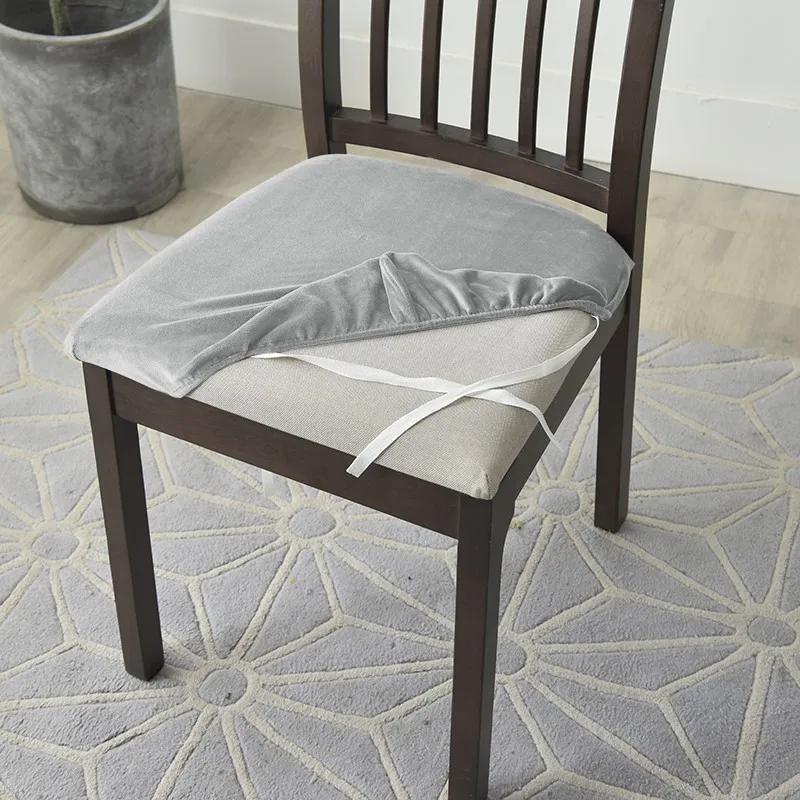 1/2/4/6 Pieces Velvet Fabric Super Soft Seat Cushion Covers Stretch Chair Cover Slipcovers For Hotel Banquet Dining Living Room 3
