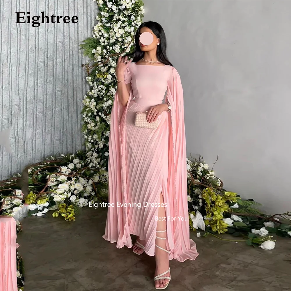 

Eightree Pink Formal Evening Dresses Long Sleeves A Line Slit Vestidos De Fiesta Elegantes Para Mujer 2023 Abendkleider Dubai