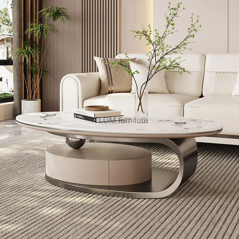 

Металлический журнальный столик для гостиной Elipse, итальянский белый журнальный столик, Современный Мраморный Топ, Роскошный домашний стол, мебель для дома