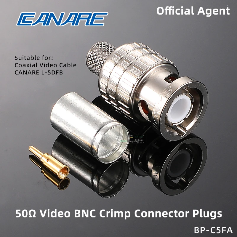 カナレ50Ω bnc圧着プラグBP-C5FA同軸ビデオケーブルコネクタ