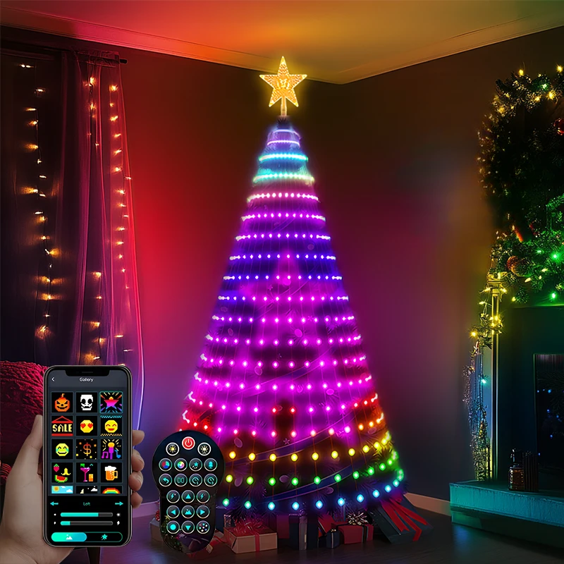 thumbnail image 2 of Guirnalda de luces LED de 400 LED para árbol de Navidad, control por aplicación, guirnalda de hadas para decoración de habitación, regalo de Año Nuevo, 2 of 5
