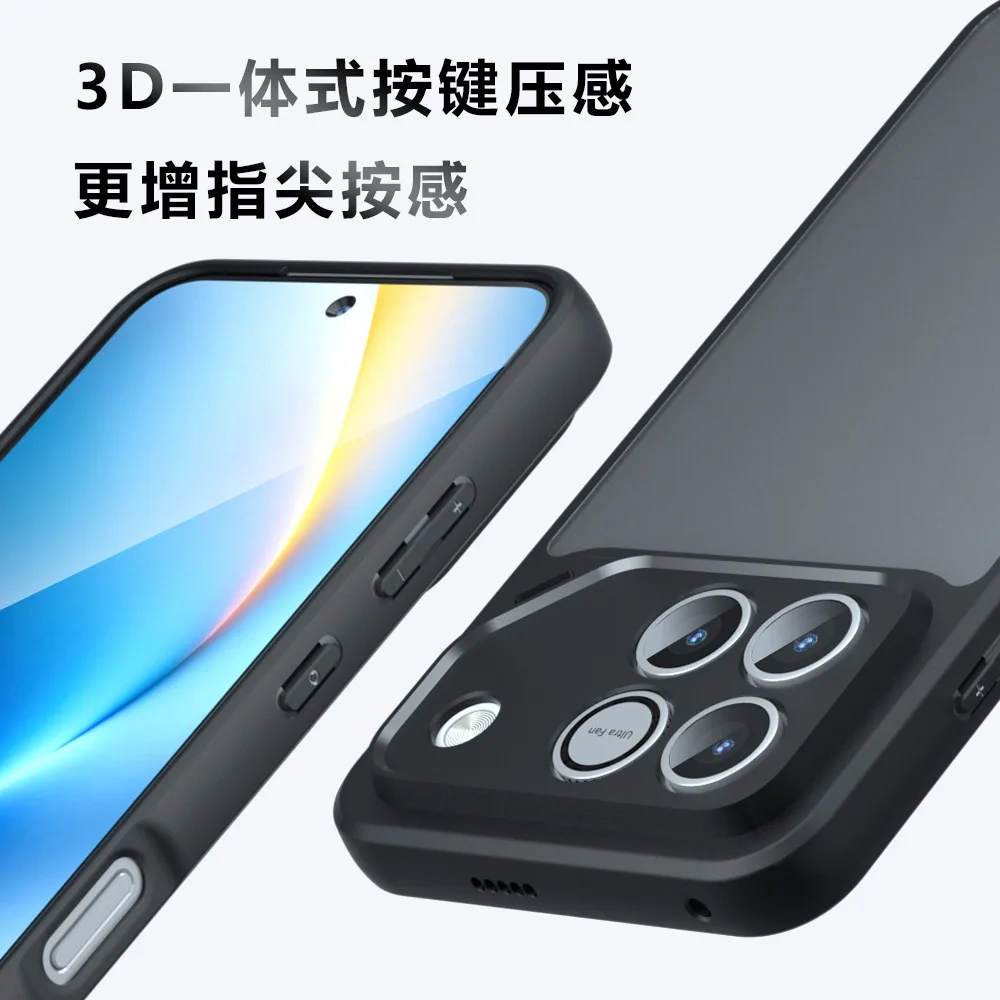 Transparent Shockproof Matte Acrylic Phone Case with Protective Bumper