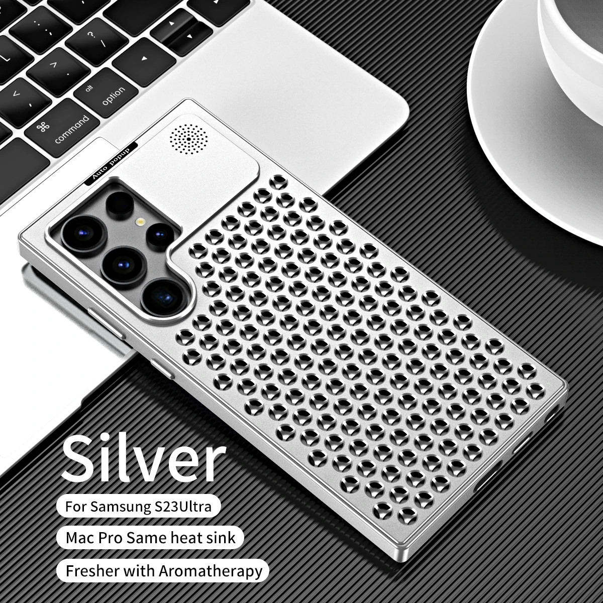 S24 Ultra Aromatherapy Aluminum Metal Magnetic Case For Samsung Galaxy S22 S23 Ultra Heat Dissipation Shockproof Armor Cover