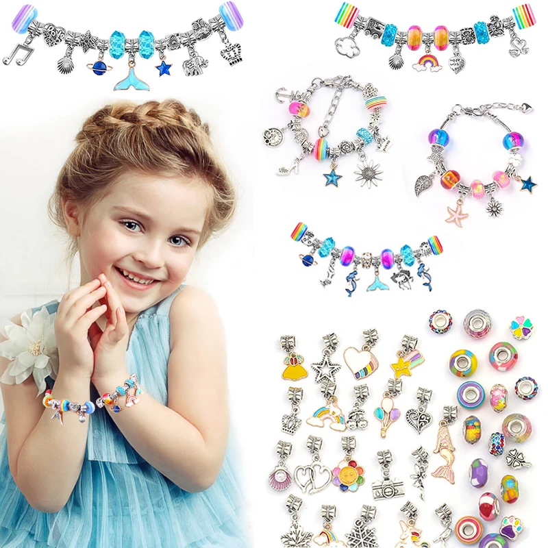 Bracelets Kit with Beads Jewelry Charm Charms Bracelets for DIY Craft  Beautiful Girls Jewelry Making Kit Gifts for Teen Girls - AliExpress