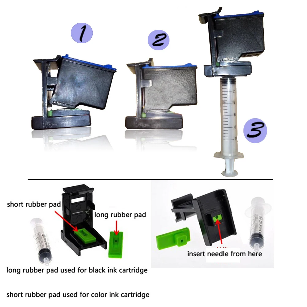 잉크 카트리지 클램프 흡수 클립 펌핑 리필 도구 (HP67 685 21 22 60XL 61XL 62XL 63XL 64XL 65XL 92XL 901XL 650XL 652XL 호환)