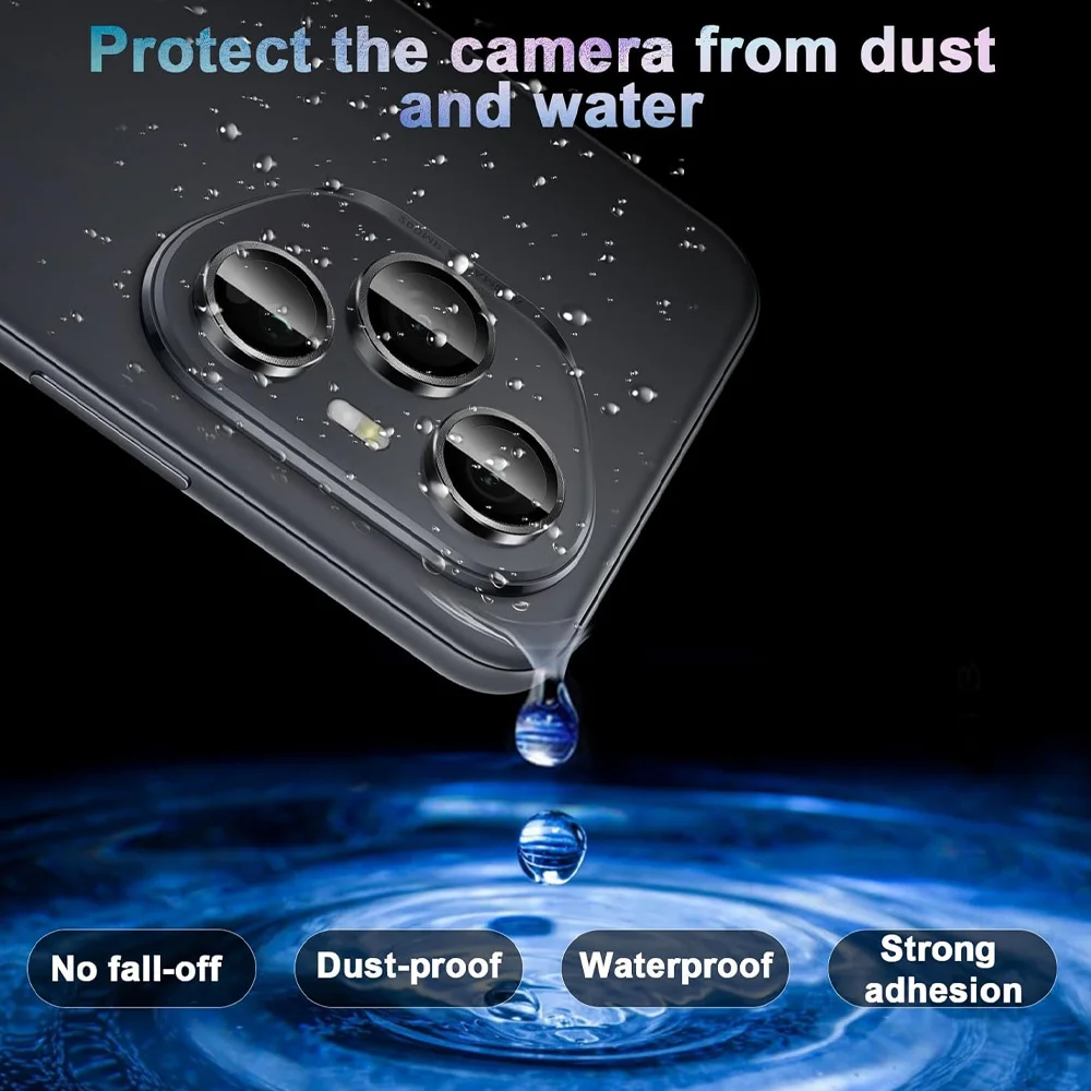 Premium 3D Metal Camera Lens Protector with Glass Finish