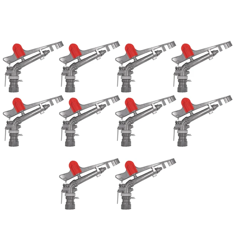 

10Pcs 1.5 Inch Zinc Alloy Nozzle Irrigation Sprinkler Water System 360 Degrees Adjustable Rain Spray Field Sprinklers