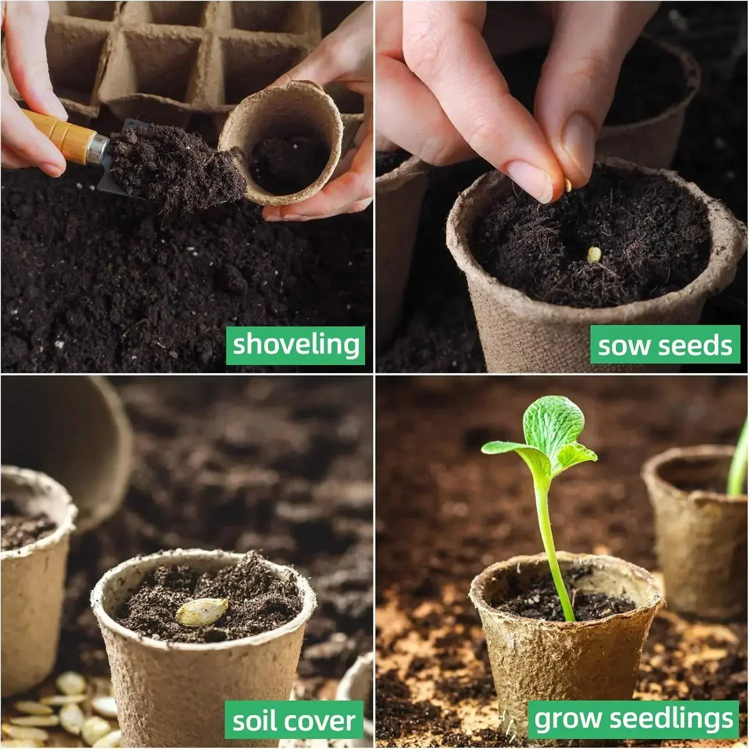 Biodegradable Transplanter Pulp Paper Flower Plant Peat Pots Transplant Seedlings Pots Seed Germination Tray seed starter tray,nursery pots,plant propagation pots