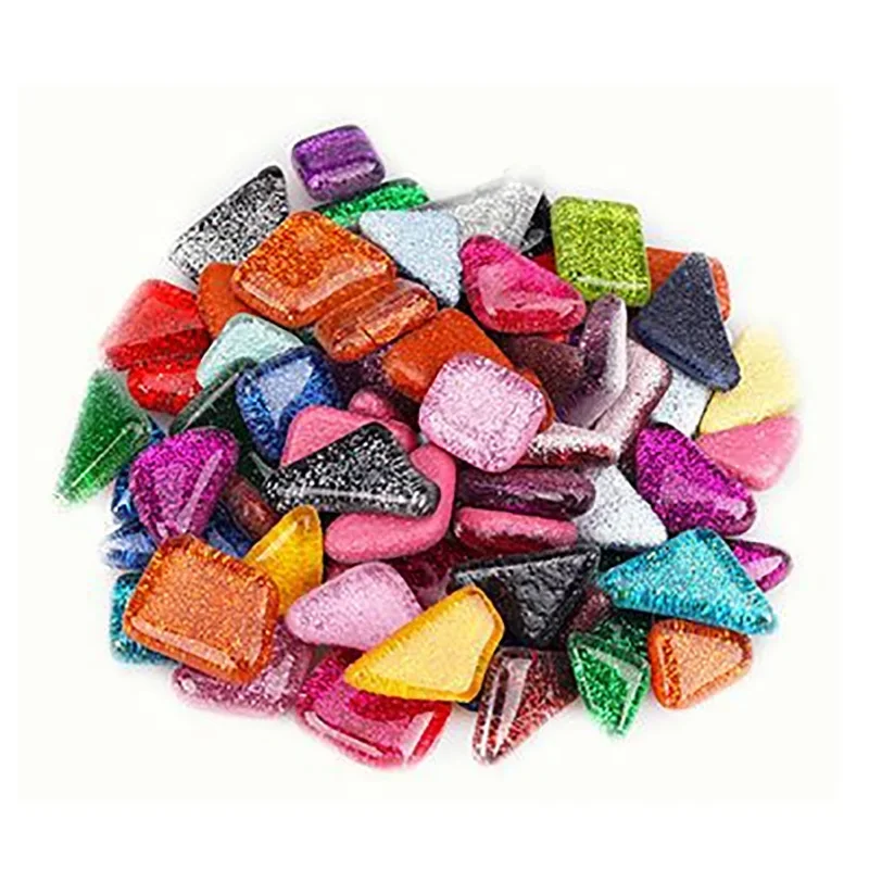 100Gram/Set Diy Irregular Glass Mosaic Stones Mosaic Glass Pebbles Crafts Material Puzzle Diy Making