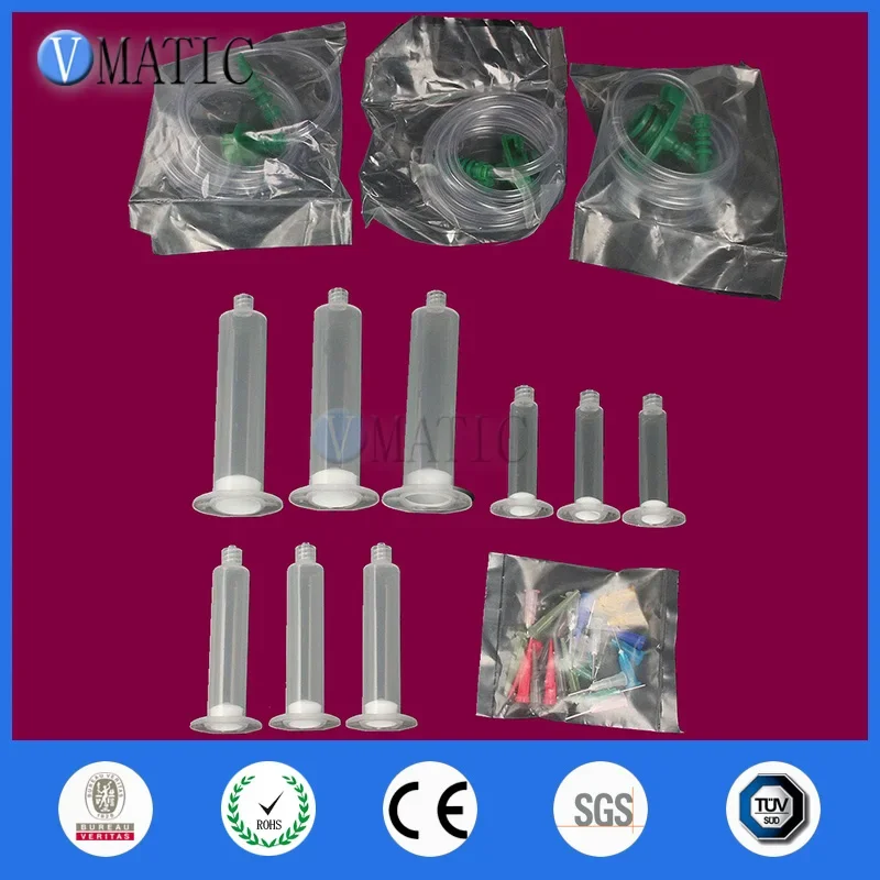 Dispensing Needle Syringe Gun Adhesive Liquid Dispenser Solder Paste Adhesive Glue Pneumatic Syringe & Barrel Adapter With Dispensing Needle