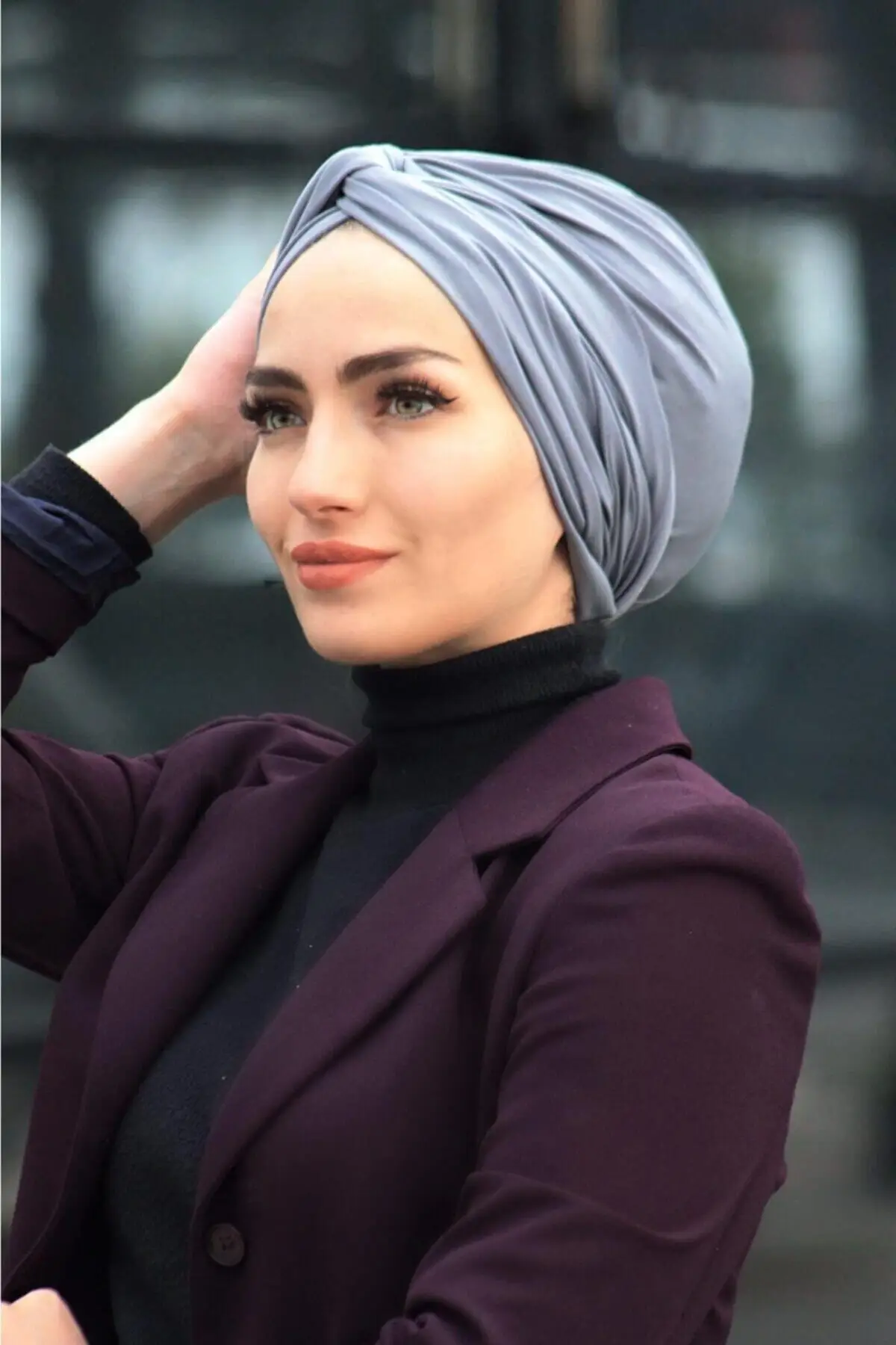 

Wetle Bone Grey Ready Model Hijab Beach Clothing