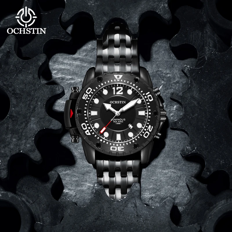 OCHSTIN Business Light Waterproof Wristwatch Multifunction Quartz Movement Hot Model 2024 Mariner Series Men's Quartz Watch
