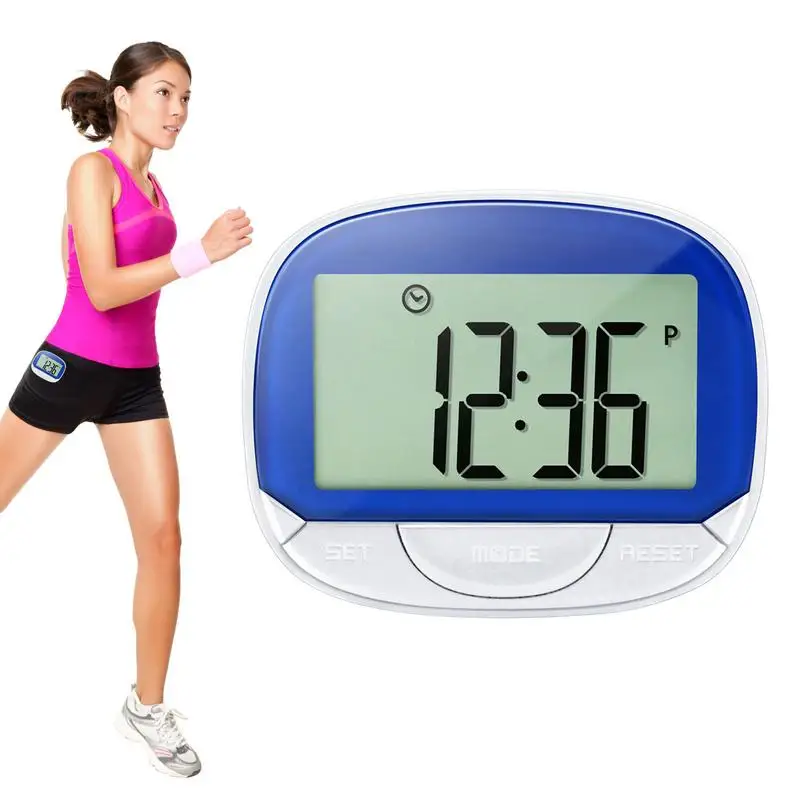 Pedometer For Walking Step Counter With Built-in Clip Portable Pedometer With Back Clip Clock Function Accurate Calorie Counter