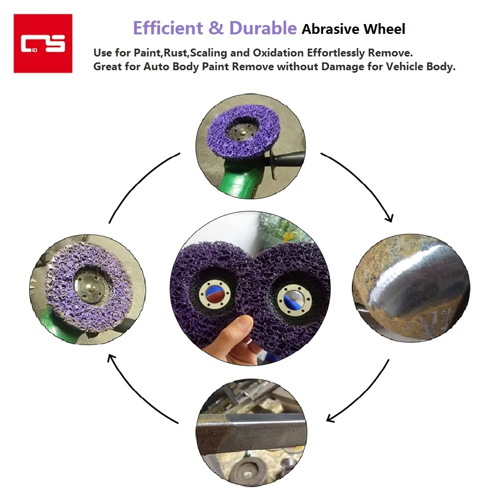 2/5pcs 125mm Grind Disc Abrasive Wheel Paint Rust Remover Poly Strip Disc for Angle Grinder Clean Polish Metal Motorcycles Car