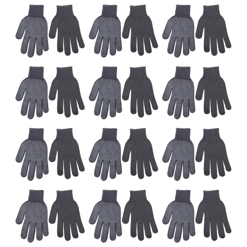 12 Pair Dotted Nylon Work Gloves Single Sided Dotted Working Gloves with Grip G99D 3