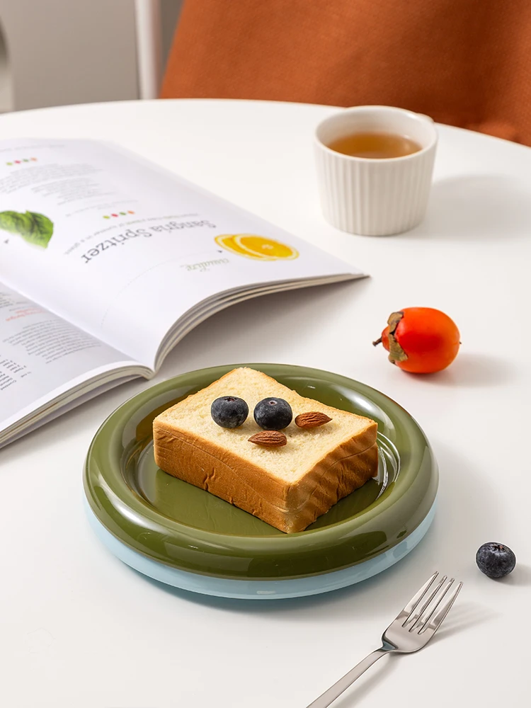 Housewear & Furnishings Kitchen Dining Plate Ceramic Dessert Plates Fruit Plate Barbecue Plate Wheat Straw Plates Plastic Dinner Plates Stainless Steel Plates