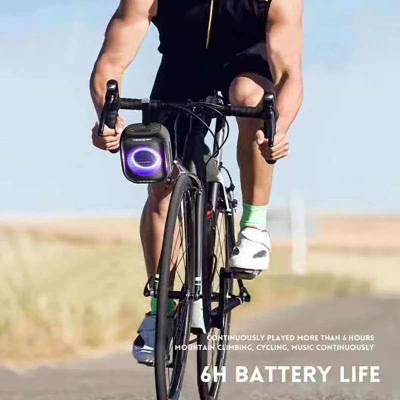 Alto-falante Bluetooth à Prova Dágua sem Fio ao ar Livre Ciclismo Portátil Colorido Tws Soundbox Ipx5 Luz Led Rádio Hopestar-party300mini - Image 5