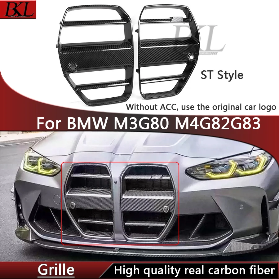 For BMW M3 G80 M4 G82 G83 racing grille Carbon fiber grille front bumper air vents grille frame body kit