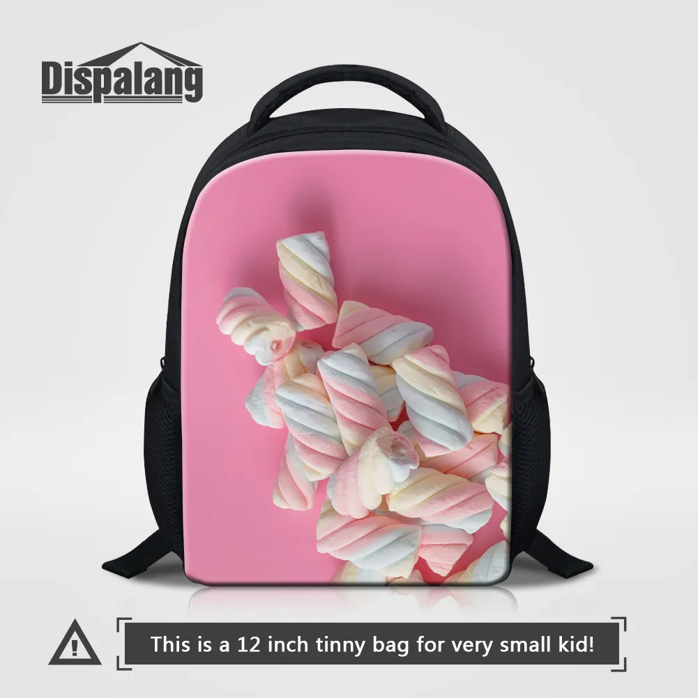 

Marshmallow Print School Backpack For Girls 12 Inch Small Student Bookbag Kids Mini Backpack Children Daily Kindergarten Bagpack