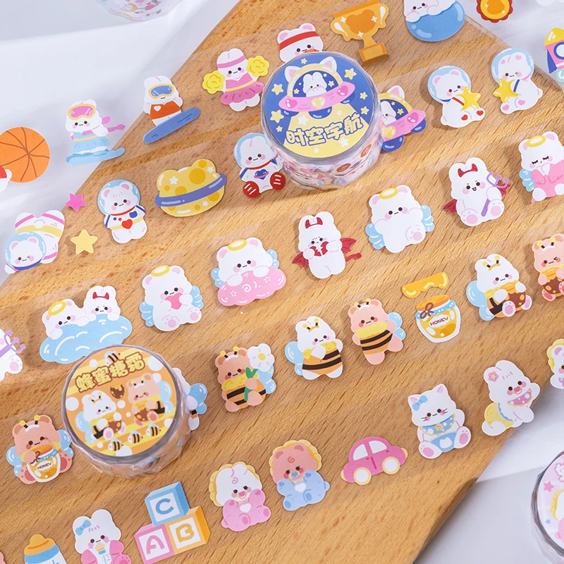 Kawaii Cartoon Animals Cat Rabbit Washi Tape Masking Tape Cute Decorative Adhesive Tape Sticker Scrapbooking Diary Stationery