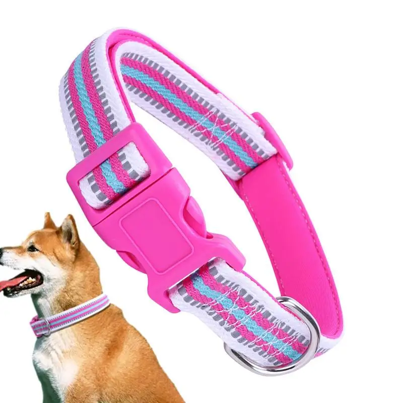

Small Dog Collar Adjustable Dog Collar With Safety Buckle Colorful Cats Pet Collar For Dog Night Safety Soft Pet Collar For