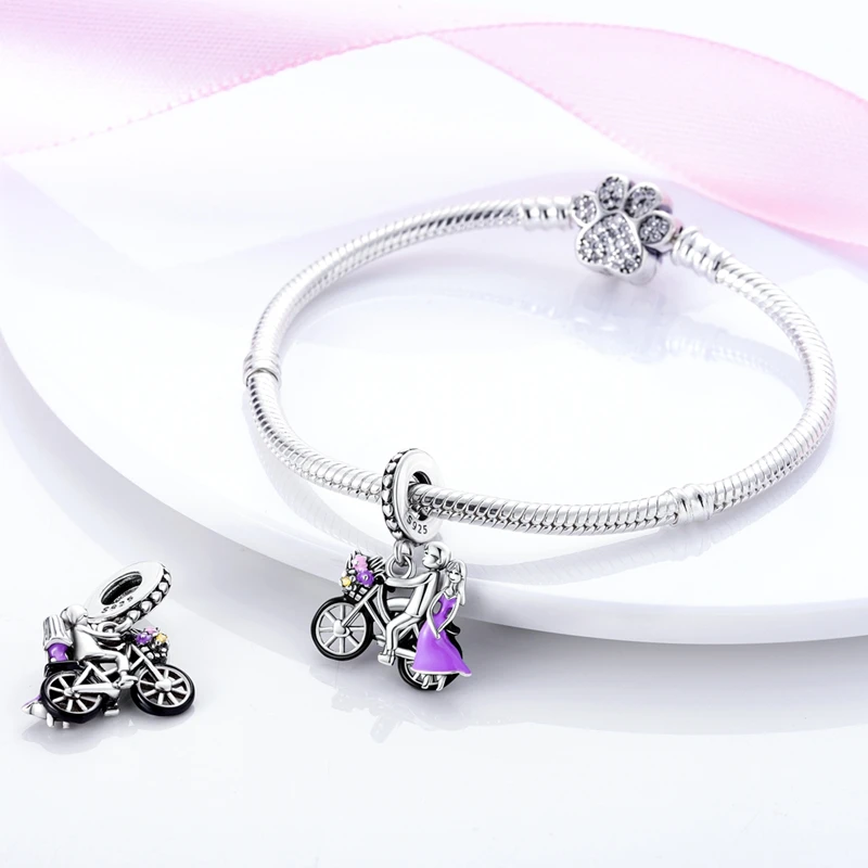 Sport-Anhänger aus 925 Silber, Laufendes Mädchen Charm-Perlen, Passend für Original-Marken-Armbänder und Halsketten, Schmuckherstellung – Detail 10