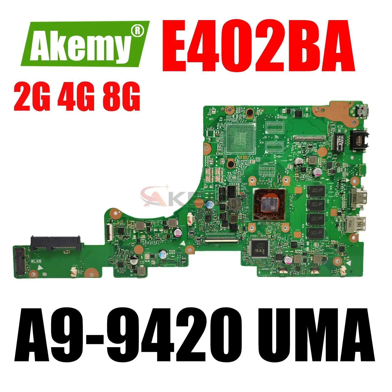 

90NB0E40-R01601 E402BA 4G/8G RAM A9-9420 CPU Laptop motherboard For ASUS VivoBook E402B E402BA E402BP Mainboard motherboard