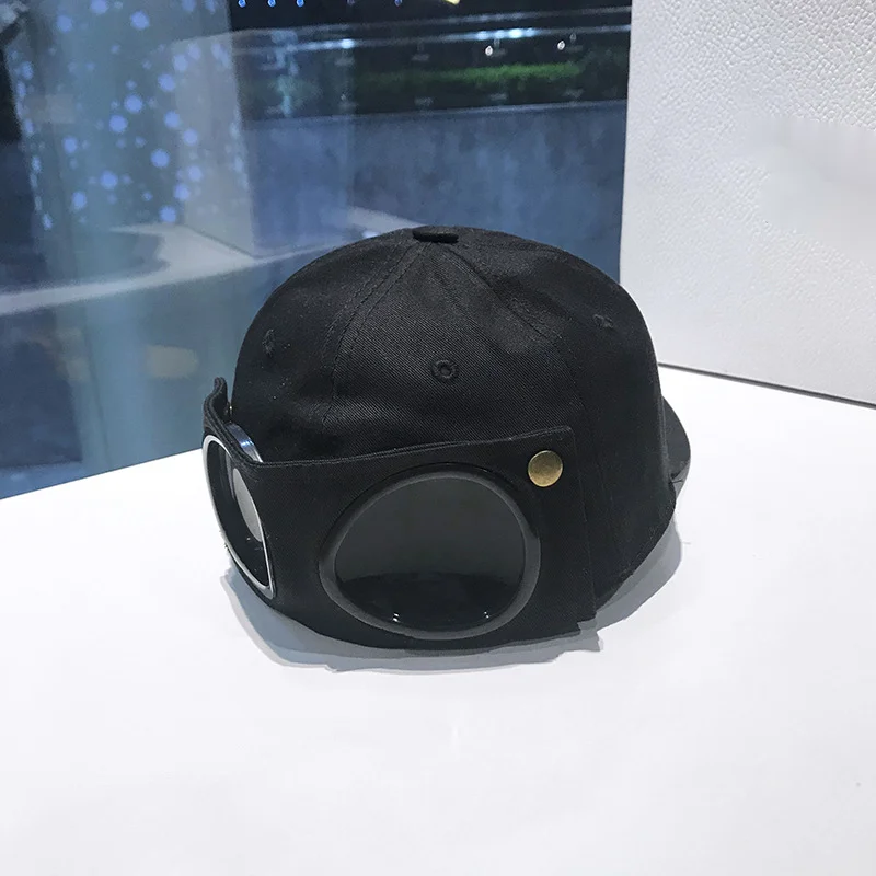 Pilot Hat Male Wearing Glasses in Reverse Duck Tongue Hat Female Street Personality Instagram Versatile Sunglasses Baseball Cap_voghion.com