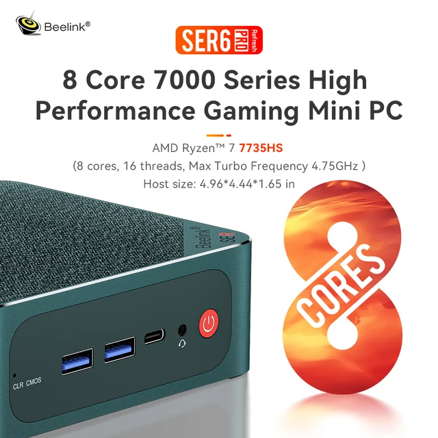 Beelink-Mini Gaming Computer、ser6 pro、7735hs、amd、ryzen 7 ...