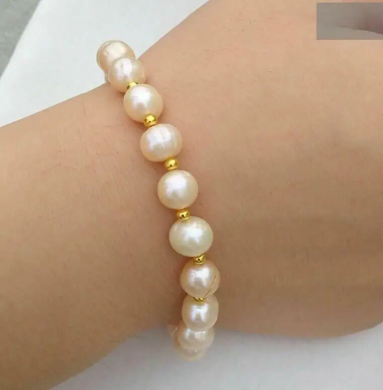 

Charmante AAA South Sea Gold Pink Pearl Bracelet 7.5-8"