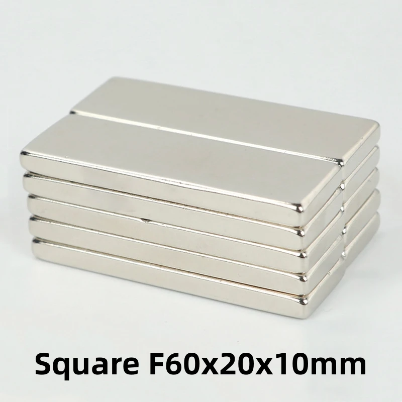 

1-5Pcs F60x20x10mm Neodymium Iron Boron Strong Magnetic Rectangular Magnet NdFeB Rare Earth Permanent Magnet Strip Strong Magnet