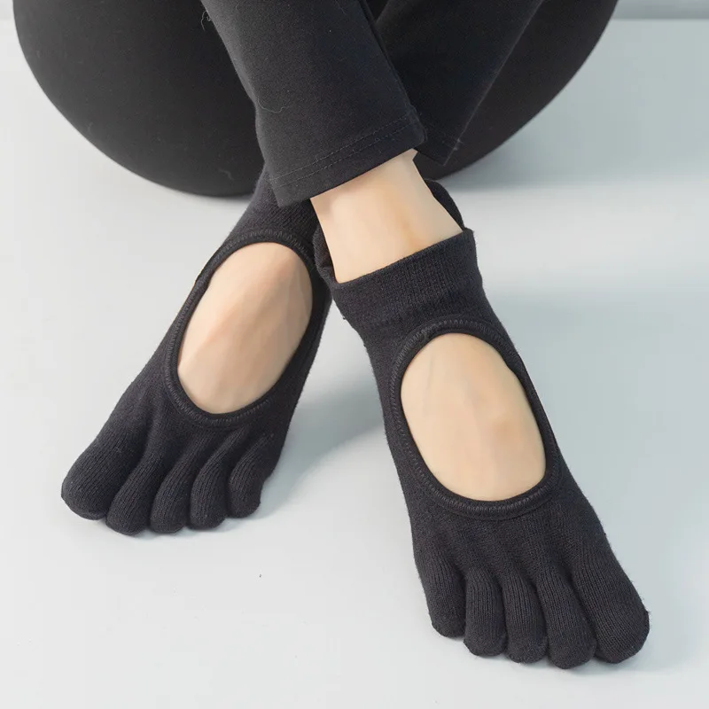 

Embroidery New One Size Female Socks Backless Non-slip Breathable Pilates Ballet Sports Fitness Women Yoga Solid Color Socks