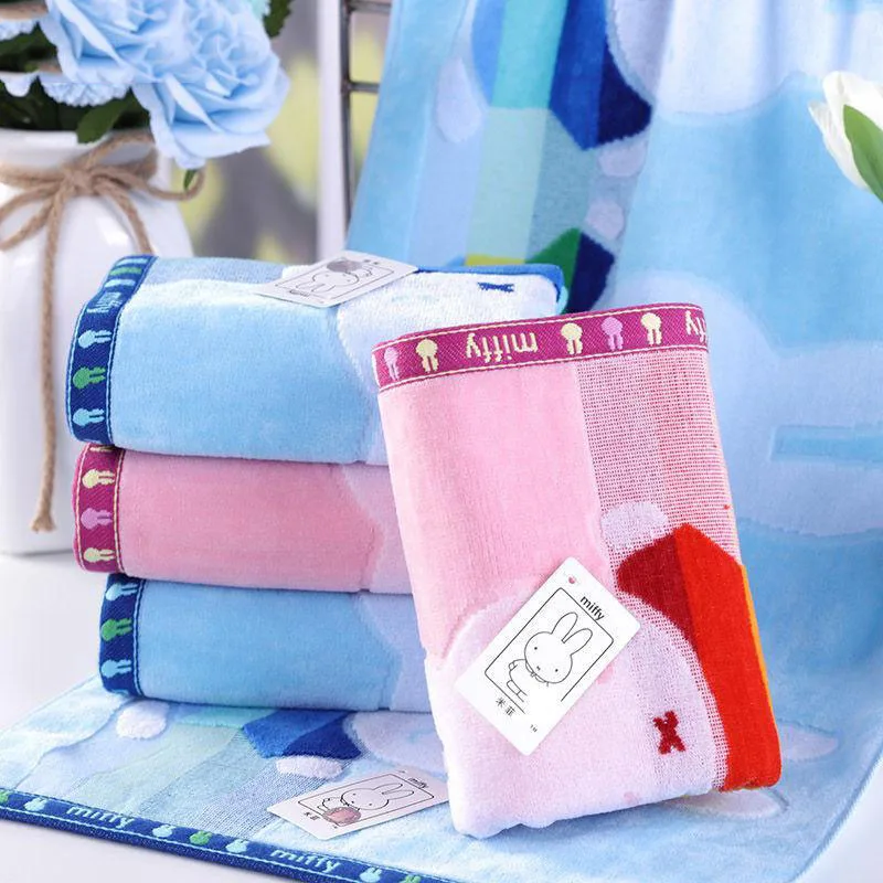 Lovely Cartoon Miffys  Wash Face Towel Leisure Velvet Cutting Pure Cotton Soft Kawaii Towel Toiletries Bathing Towel Bath Towel