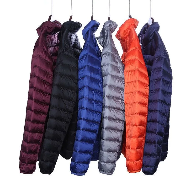 New Arrivasl Men's Ultra Lightweight Packable Down Jacket Autumn Spring Winter Water and Wind-Resistant Breathable Coat