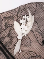 فستان شاش دانتيل مطرز برقبة دائرية للنساء ، ديكور زهور ، ثوب أنيق ، فساتين حفلات الأعياد ، موضة جديدة ، الصيف ، 35Z290 1