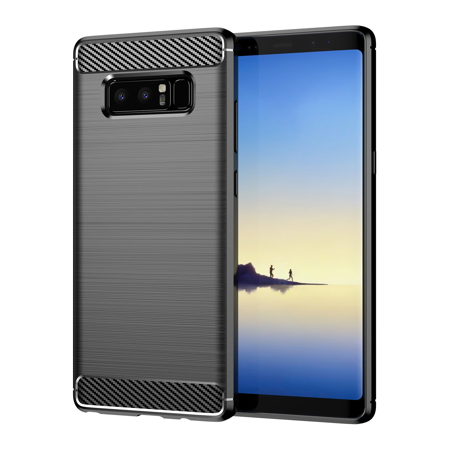 Shockproof Matte Carbon Fiber Silicone Phone Case