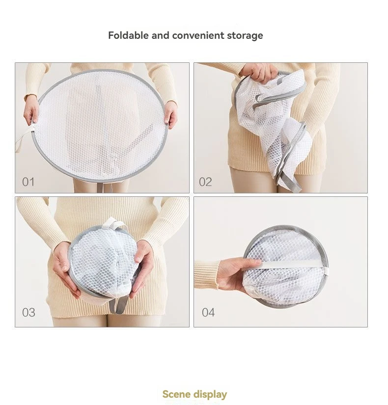 Description Picture 2 of item1/2 Layer Clothes Drying Basket With Hanging Hook Fine Mesh Household Towels Socks Sweater Underwear Mesh Drying Rack For Home