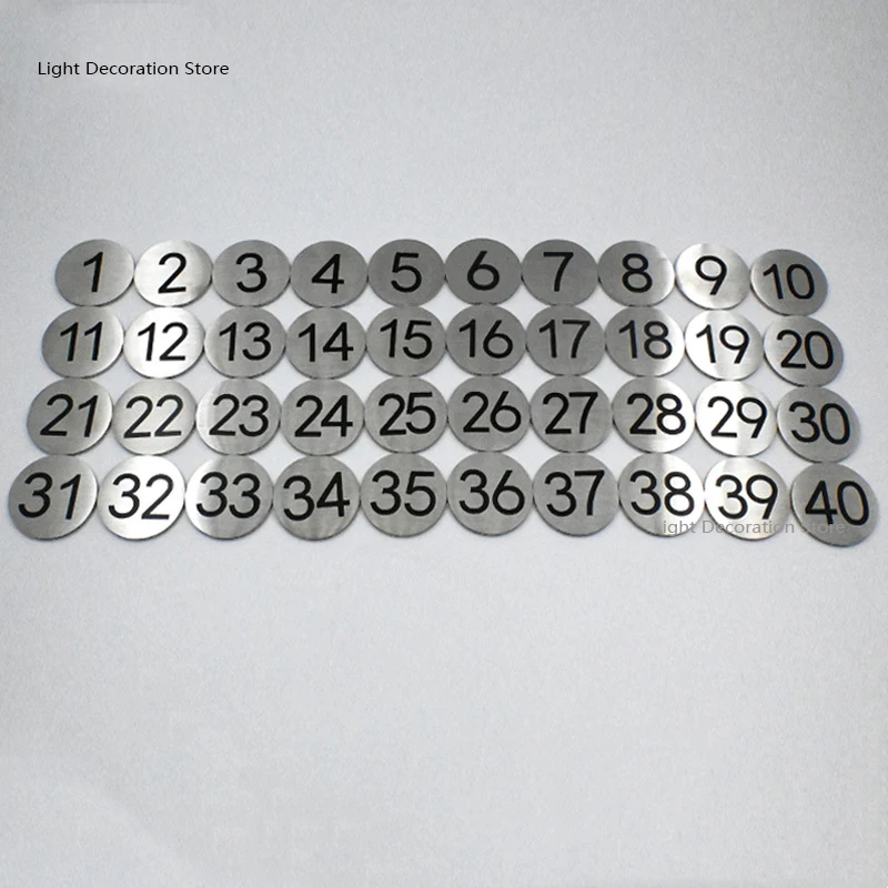 House Number Signs 3/4/5 cm Round Stainless Steel Self adhesive Numbers Address Sign #1-40 Letters Mailbox Number Digital Metal Tag