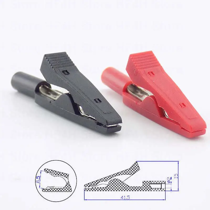 Battery Test Clip Insulated Alligator Clip 2mm Banana Female Adapter Multimeter Pen Cable Test Probes B4