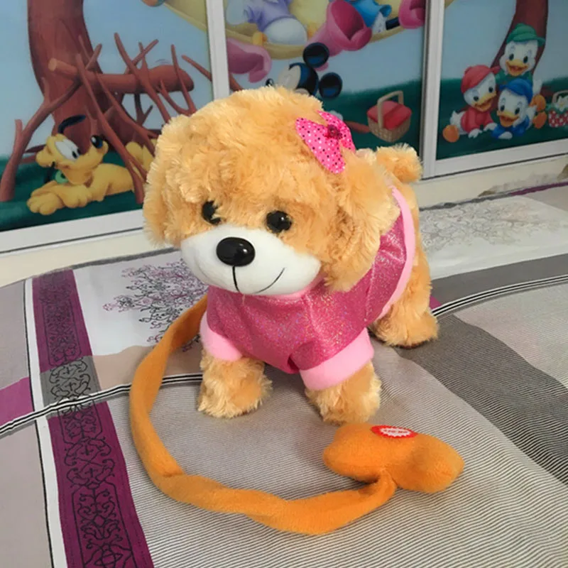 Robot Dog Interactive Dog Electronic Toys Plush Puppy Pet Walk Bark Leash Teddy Toys For Children Birthday Gifts 3