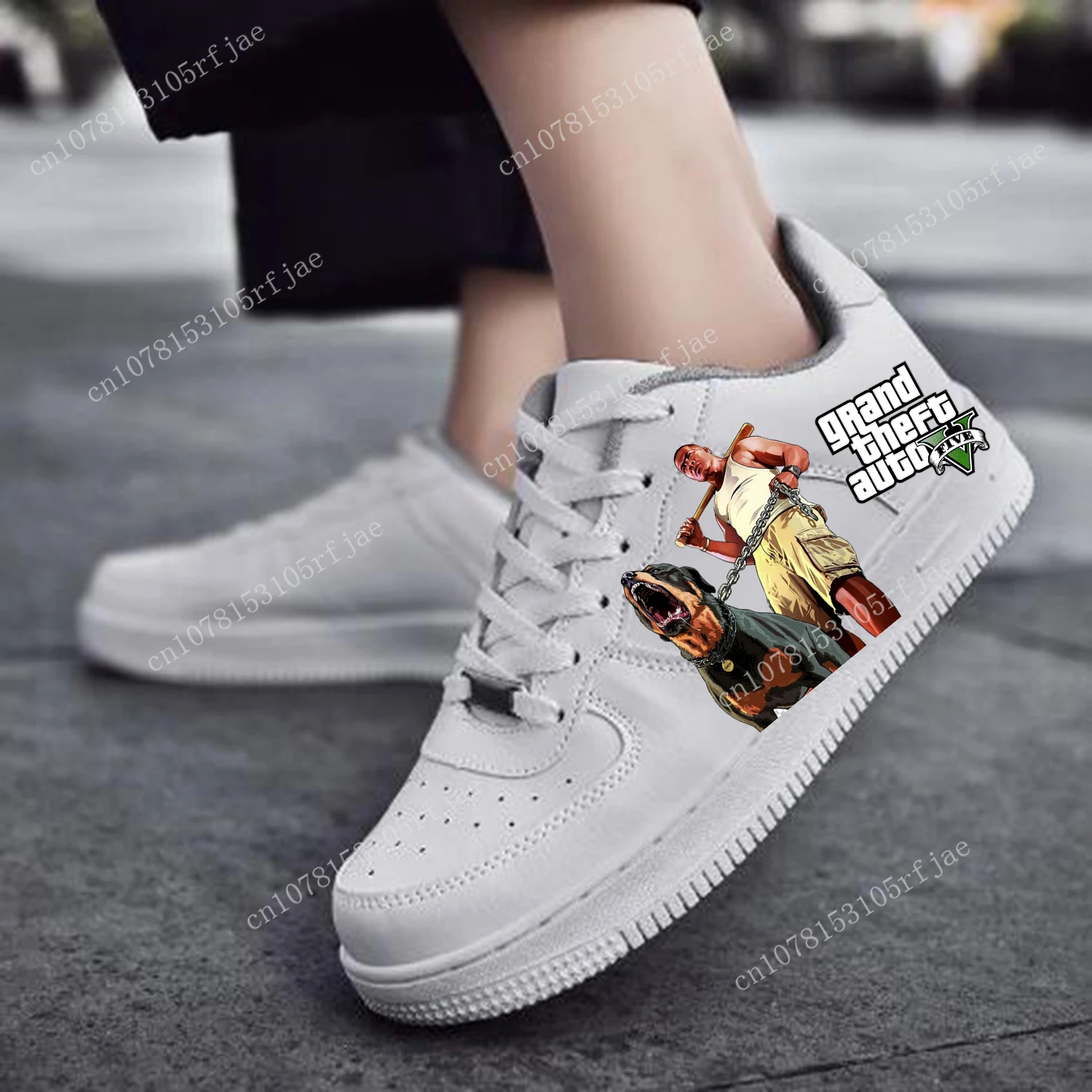 Grand Theft Auto V 5 AF Basketball Mens Womens GTA Sports Running High Quality Flats Force Sneakers Lace Up Mesh Custom Shoe