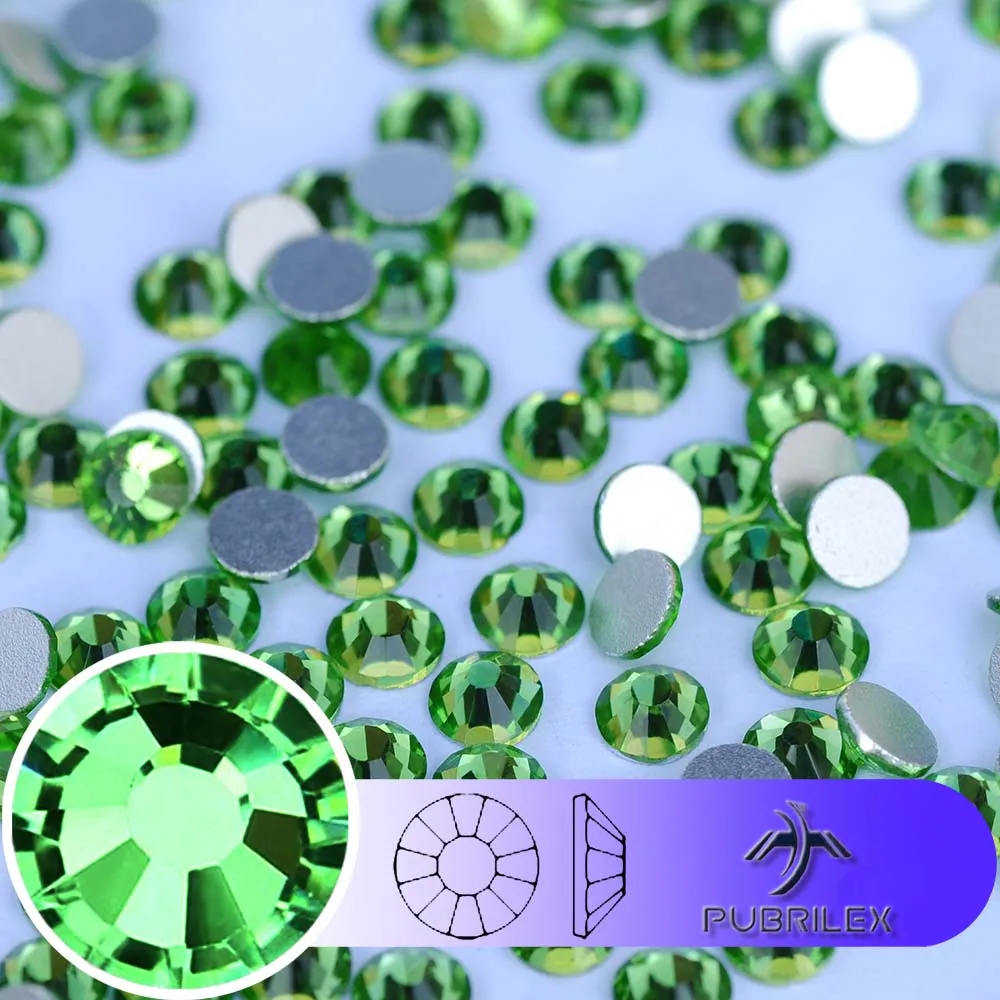 Peridot-Strass-Nägel-Zubehör, nicht Hotfix, Hochzeitskleid, Kristall-Thermo-Strasssteine, alles zum Nähen und Ausschneiden