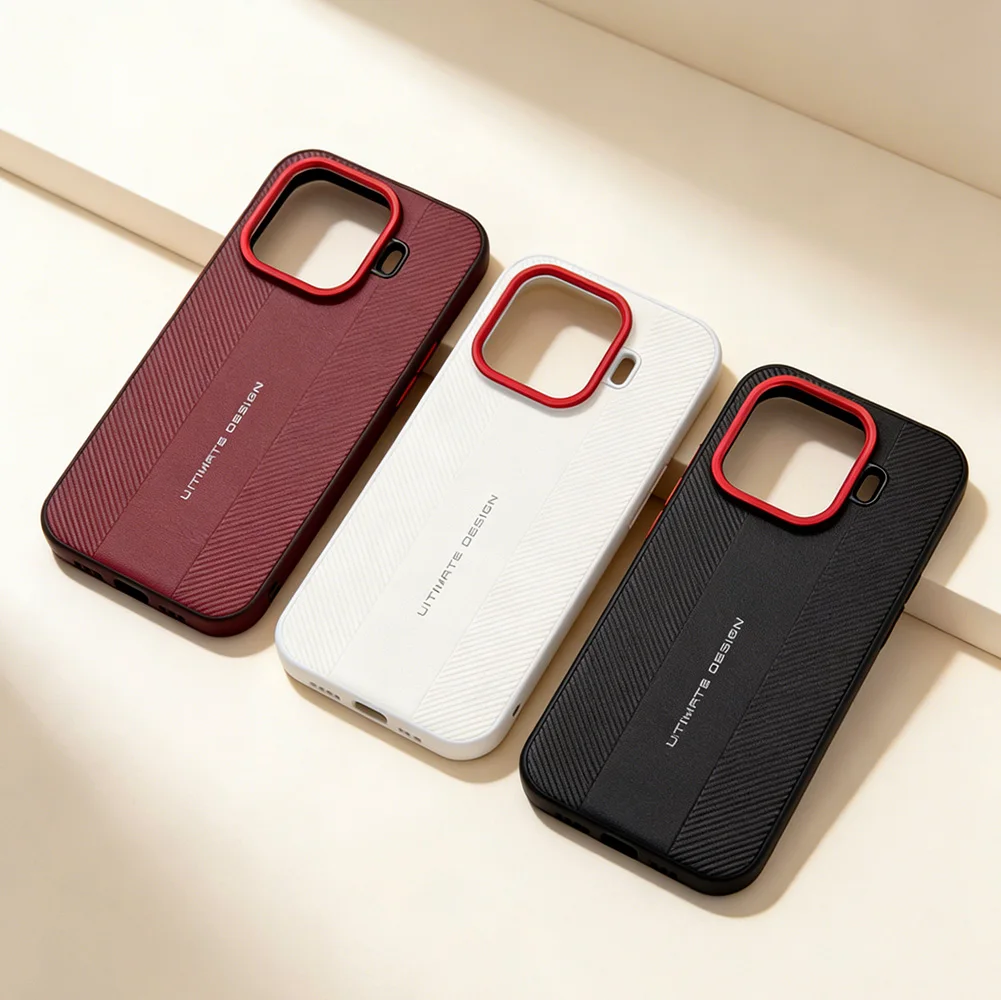 Luxury Textured Red Camera Frame Case - Ultimate Design Cover