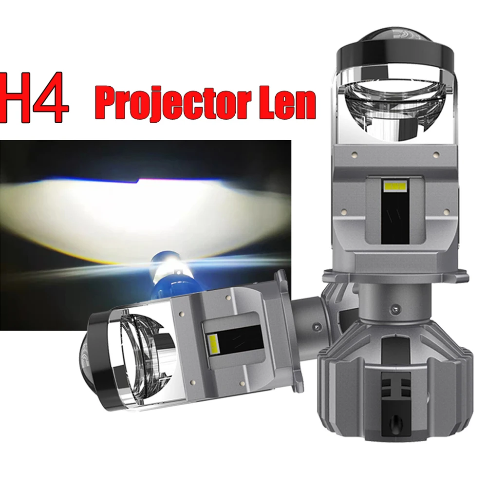 2Pcs H4 Mini Car Led Faro Proiettore Obiettivo 110W Bianco High Low Beam H4 Led Kit Di Conversione F40 H4 Auto Light Fendinebbia Moto