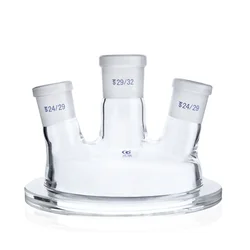 Different Joint Size 150mm Medical Grade Boro Glass 3-neck Glass Flask Reactor Head, Flask Reactor Head with Three Mouths